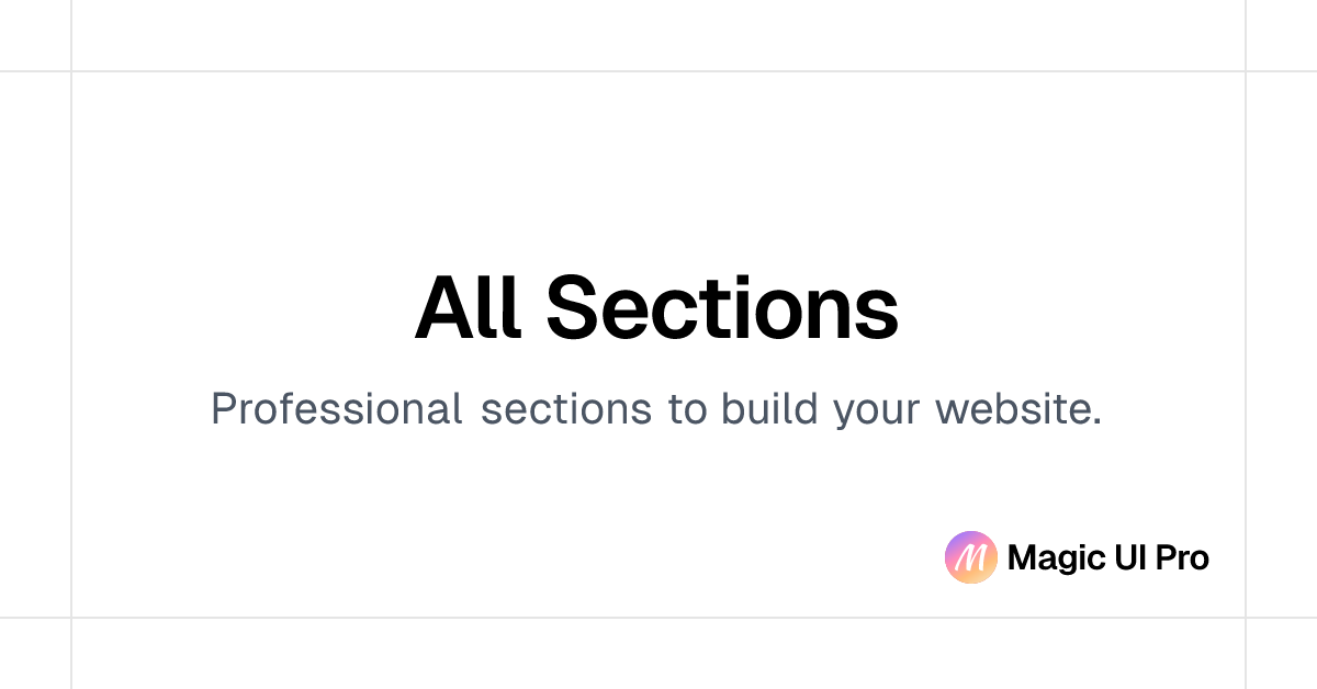 All Sections | Magic UI Pro